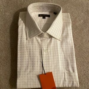 Ben sherman size 34-35 beige and white men's collared shirt. New with tags!